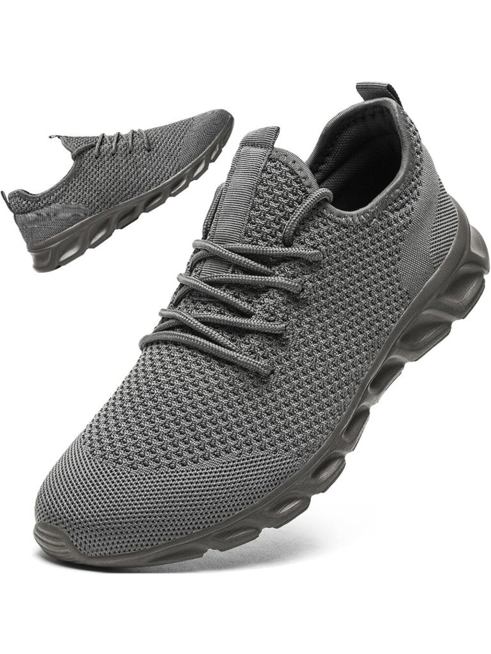 Men's Dark Grey Slip On Athletic Mesh Workout Breathable Running Casual Sneaker